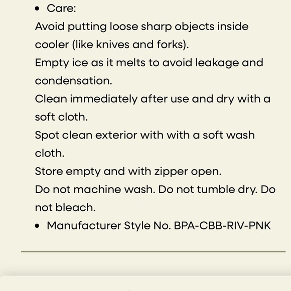 Business & Pleasure Co. Cooler Tote Bag In Rivie Pink. Never Used - Picture 9 of 10